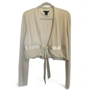 Fancy Madison Studio Ribbon Tie Cropped Cardigan Shrug XL